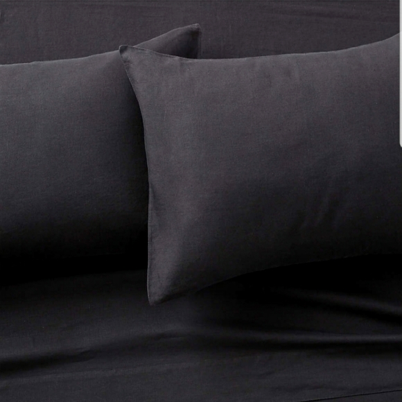 CB2 Other - CB2 Linen Black King Sheet Set